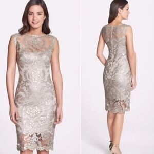 Tadashi Shoji Illusion Sequin Lace Sleeveless Dress - Women's 2